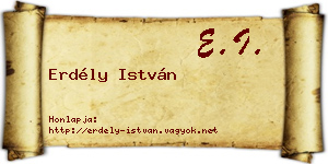 Erdély István névjegykártya